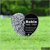 Decoratieve objecten Figurines Gepersonaliseerde herdenkingsbeurt Memorial Plaque Aangepaste gegraveerde geliefden verloren voor menselijke of huisdieren Dog Cat Grave Mark Dht5o