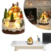 Party -Dekoration Weihnachts -Musikbox Illuminierte Harz Haus Ornament rotierende Winterszene 6.3 Zoll Home Tabletop Geschenk für Kinder