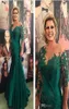 Plus -storlek Mor till brudklänningarna Vestido de Madrinha 2020 New Green Satin Mermaid aftonklänning Långärmad promklänningar 1736995422