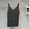 Tank da donna 2024 Abiti estivi Girl Girl Full Body Rhinestone Slimp-Fit Temperamento Sociate Camisole a maglia da donna Tops