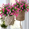 Flores decorativas Artificial para decoração resistente a UV Fake Plásticos ao ar livre, arbustos de buquê Plantas penduradas decoração de jardim em casa