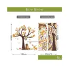 Décoration murale Forest Tree Branche feuille d'animaux Cartonnière hibou autre ours d'ours autocollants pour enfants chambres garçons enfants enfants chambre à coucher drop dhvdt