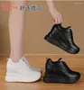 Freizeitschuhe Kayoulai 10 cm Plattform Wedge Sneakers klobiges echtes Leder für Frauen Sommer Frühling Herbst Walking Mode