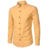 Erkekler Sıradan Gömlekler Uzun Kollu Gömlek Değiştirilmiş Şekil İlkbahar Yaz Günlük Giyim Tek göğüslü düz renkli moda roupas maskulinas