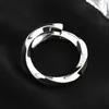 Klaster pierścienie Zabra 925 Silver Mobius Ring Plain For Men and Women The Year of Dragon