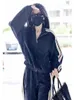 Celebridades Mesmo estilo Yu Shuxin American Academy Estilo Sportswear Conjunto feminino primavera e outono casaco solto mole