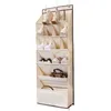 Storage Boxes 16 Pockets Over The Door Shoe Organizer Hanging Rack For Home Bedroom 600D Oxford Cloth Bag