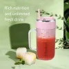 Juicers ny mixer juicer bärbar laddningsbar mini multifunktionell studenthem juice kopp med handtag halm automatisk färsk squeezer