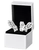 925 Sterling Silver Angel Wing Stud Earrings Original Box Set For Women CZ Diamond Party Jewelry Earring Set4116279