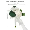 Dekoratif çiçekler sahte çiçek ile saten kurdele buketleri mini simülasyon yaratıcı diy ipek kumaş gelin nedime düğün holding