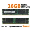 Rams Samsung Memoria DDR3 DDR3L 4 Go 8 Go 16 Go 1333 1600 1866MHz Mémoire de serveur PC312800R REG ECC RAM MÉMOIRE ARRIGÉE AVEC RADIATEUR