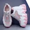 Fitnessschoenen 2024 Ademend gaas Casual Wedge Heels dikke sneakers Crystal High Platform Chaussures Femme Dames zomer
