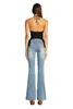 Kvinnors jeans jeansAmerican kryddig tjej flare vintage tvättad hög midja street ins röda samma snäva byxor