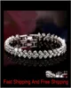 Tennis Luxury Austria Shining Crystal Bracelets Genuine 925 Sterling Silver Charms Bracelet Zircon Diamond Roman Tennis Link Brace2463757