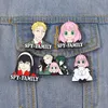 personajes de la familia espía broche lindos juegos de películas de anime de esmalte dura colección de dibujos animados broche mochila sombrero de la bolsita de la solapa de la solapa de la solapa