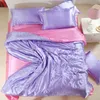 Bettwäsche -Sets King Doppelgröße Satin Seiden Sommer Gebrauchte Einzelbett -Bettdecke Duvet Cover Set