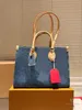 Designer di denim Tote Bag per donne con sacchetti di grande capacità Catena Banna di erroio in denim retrò con spalla di grande capacità borsetta per il pendolarismo sulla borsa per la spesa