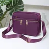 Sac à bandouliers Sac à bandoulière pour femmes Couleur solide imperméable Black Purple Casual Handbag Messenger