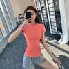 Damen T-Shirts Sommer Dünne Sports Frauen Stretch Fitness Kleidung Kurzarm atmungsaktiv schnell trocknend laufendes Netz rotes T-Shirt