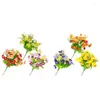 Decoratieve bloemen Daisy Artificial 6pcs nepplastic plastic struiken binnen buiten boerderij tuinplan decor groene struiken