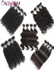 Brésilien Virgin Hair Body Wave Eau profonde Wave Extensions de cheveux humains bouclés Hinkly 10a Trade de grade 3 4 Bundles Natur9263328