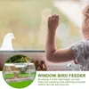 Autres alimentations d'oiseaux Feeder Clear Transparent Window Tray House Pet Auto tas Type d'installation pour les oiseaux