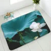 Bath Mats Lotus Non-Slip Mat Bedroom Living Room Kitchen inomhus Dörrat tvättbar balkong matta absorberande välkomnande heminredning