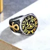 Mısır Firavun Gözü Erkekler İçin Horus Yüzükleri Vintage Rune Muset 14K Altın Ankh Cross Ring Mısır Takı Hediyesi