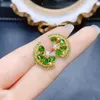 Stud -oorbellen FS Fashion S925 Sterling Silver Natural Diopside Half Ronde Certificaat Fijne charm Weddings sieraden voor vrouwen meibapj