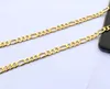 Solid Stamep 585 jaune pointé Fine 18 carats GF GF Figaro Collier de liaison chaîne 8 mm Italien 24 pouces4980757