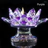 Decoratieve beeldjes Tibetaanse tranische boeddhistische kunstmatige kristal lotus Butter Lamp Basis Tempel/Home Putting Decorate Candle