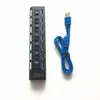 USB 3.0 Hub Hub USB 3.0 Wiele rozdzielacz USB 3 HAB z adapterem mocy 7-Port Multiple Extender 2.0 USB3 Hub z przełącznikiem PCV