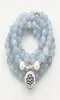 SN1205 Design Womens 8 mm Blue Stone 108 Bracelet de perles de mala ou collier Lotus Charm Yoga Bracelet4600581