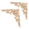 Figurine decorative 8pcs 8x8 cm Appliques in legno onlay decalcomanie intagliate non verniciate per mobili per portata del letto Armadio a soffitto decorazioni mobili da parete