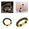 Perle feng shui obsidien pierre de 12 mm perles brins bracelettes femmes femmes unise