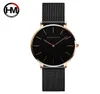 Arrivo 36 mm rosa oro rosa nero semplice bauhaus design giapponese quarzo signore acciaio inossidabile in acciaio inossidabile orologio da donna impermeabile 2105274744366