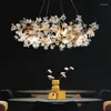 Żyrandole nowoczesne Kapok kwiat życiowy żyrandol szklany kryształowy wisiork lampa jadła wisząca wisząca lekkie laste dekoracje dekoracje