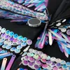 Stage Wear Fashion Singer Concert Glitter Sequins Blazers Colorful Blue Mirror Tassel Tuxedo Suit Jackets Prom Party Show Costume