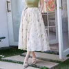 Jupes Tingyili Elegant dames organza robe de bal à balle jupe en ligne de printemps d'été