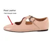 Jozhamta Taille 34-42 27C86 Femmes Falaux décontractés Locs Soft Real Cuir Low Heel Chaussures 2024 Spring Ballet Bureau confortable Dame Daily Robe 240410