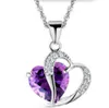 Romântico Multicolor Crystal Love Heart Pingentes de colares baratos Cadeia de liga para mulheres Presente Moda Jewelry8182554