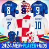 2024 New Croatia Soccer Jersey 2025 Euro Cup قمصان كرة القدم Modric Kovrcic Majer Krozovic Player Men Men Sets Tops and Shorts 1998 Prosinecki