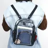 Backpack Transparent PVC College Student Rucksack Moda Sacos de livros casuais portátil simples Veja através do Solid Clear for Teenage Boys Girls