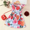 Girl's Dresses Girls Dresses 2023 dress baby girl for kids summer clothes short sleeve sweet everyday with floral toddler princess dress 2 3 4 5 6 years 240315 C240413