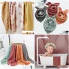 Blankets Swaddling 60X60Cm Muslin Squares Baby Ddle Blanket Bib Scarf Handkerchief Burp Cloth Set Drop Delivery Kids Maternity Nursery Otacf