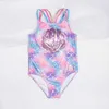 Jednoczęściowe dziewczęta dziewczęta syrena syrena jednoczęściowa skorupa kostiumu kąpielowego cekin dla dzieci kąpiel kąpielowy 4-14 lat nastolatek moda plażowa odzież plażowa