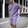 Shorts sommarmän sätter sport fritid daglig lös trend kort hylsa skjorta kostym streetwear män shorts set ropa para hombre