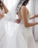 فستان بوهو خط لعروس الخامس ترتر الرقبة فستان الزفاف فستان الزفاف