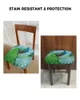 Chair Covers Peacock Wood Grain Feather Retro Seat Cushion Stretch Dining Cover Slipcovers For Home El Banquet Living Room