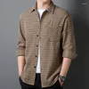 Camicie casual maschile 2024 Spring Autumn Men Striped Man Dress Shirt Long Maniche